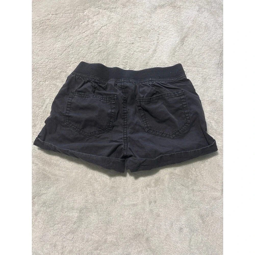 Girls black shorts drawstring Y2K playwear summer cotton basic teens vintage